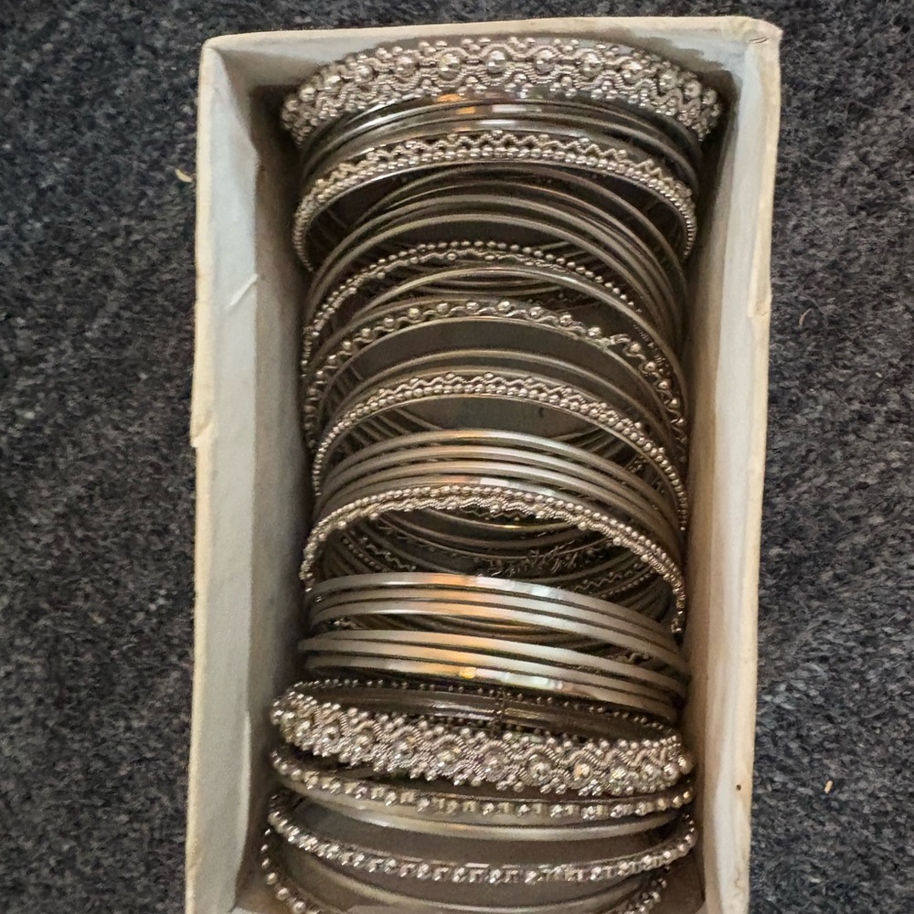 Elegant Silver Bangle Set